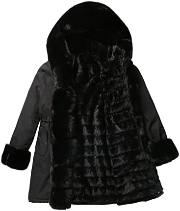 A nők Sűrűsödik Fleece Bélelt Kabát Levehető Szőrme Gallér Meleg Téli Kabát Kapucnis Dzseki Zip Fel Szélálló Outwear
