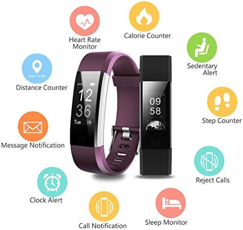 Lattie Fitness Tracker Heart Rate Monitor, Intelligens Karóra Tevékenység Tracker Lépésszámláló Sport Karkötő Aludni