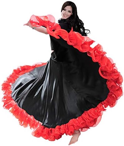 KIRÁLYI SMEELA hastánc, Szoknya, Női hastáncos Jelmez Flamenco Maxi Teljes Törzsi ATS 25 Yardos Szoknyák 720 Fokos Szatén