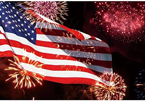 Laeacco 5x3ft Amerikai Zászló Hátteret, USA július 4. Függetlenség Napja Ünnep, Tűzijáték, Fotózás Háttér Szabadtéri