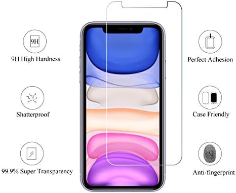 HOMEMO Üveg kijelző Védő fólia iPhone 11/iPhone XR 6.1 Colos 3 Csomag Edzett Üveg