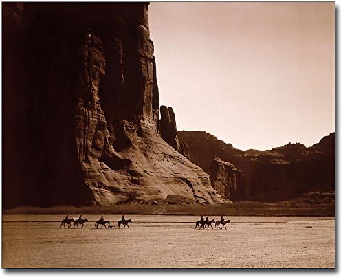 Canyon de Chelly Navajo Indiánok E. S. Curtis 11x14 Múzeum Ezüst-Halogenid-Fotó Nyomtatás