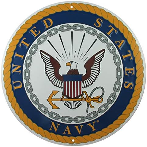 Címkék Amerika Egyesült Államok haditengerészete Logo Fém Tábla, 12 Centis Kerek, Domború Alumínium Jelkép, Katonai