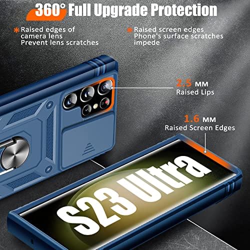 Giyer Samsung Galaxy S23 Ultra 5G az Esetben a Screen Protector [Katonai] Heavy Duty Szilikon Masszív védőburkolat Samsung