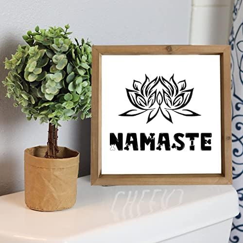 SEIFUD Namaste Fa Jel 12 Inch X 12 Inch Jóga Művészeti Jóga Ajándék Jóga Wall Art Meditációs Szoba, foglaljon Helyet