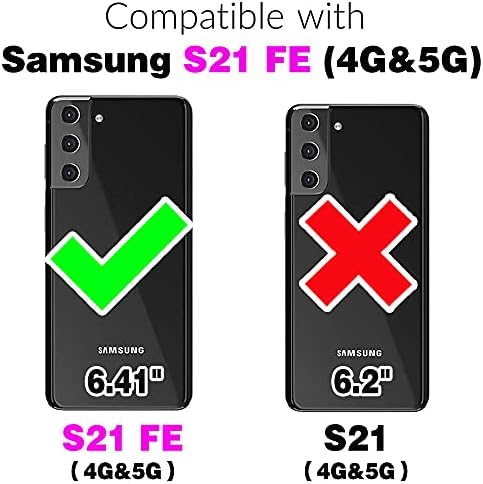 Asuwish Kompatibilis a Samsung Galaxy S21 FE Gaxaly S 21 FE 5G Tárca az Esetben Edzett Üveg Képernyő Védő Fedél Hitelkártya
