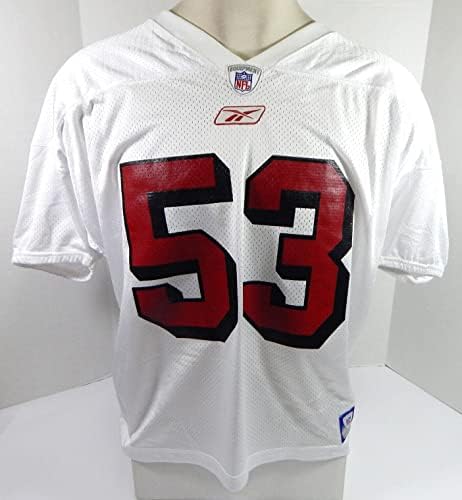2002-ben a San Francisco 49ers Jeff Ulbrich 53 Játék Kiadott Fehér Gyakorlat Jersey 2X 2 - Aláíratlan NFL Játék Használt