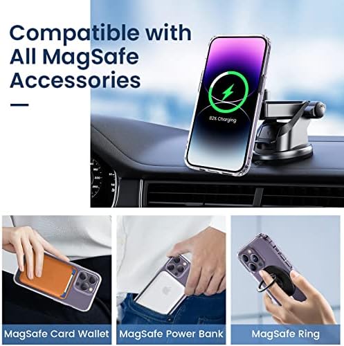 VEGO tok iPhone 14 Pro Max 5G 2022, Mágneses Esetben Kompatibilis a MagSafe, Beépített Erős Mágnesek, [Sárga Ellenálló]