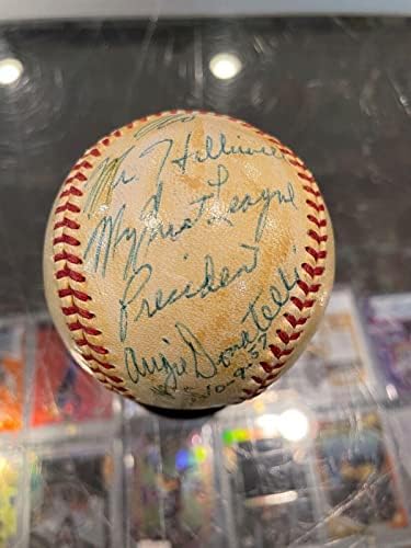 1957 Augie, Amin Donatelli Mlb Bíró Egyetlen Aláírt Hivatalos Harridge Baseball Szövetség - Dedikált Baseball