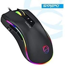SAREPO Gaming Mouse GT300+ USB Vezetékes 9 Gombok Makro Szoftver 4000dpi 11 Módok RGB Háttérvilágítás Levehető Oldalsó