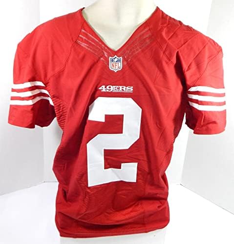 2014-ben a San Francisco 49ers Blaine Gabbert 2 Játék Kiadott Piros Mez 44 DP29031 - Aláíratlan NFL Játék Használt