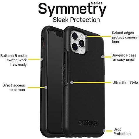 OtterBox iPhone 11 Pro Szimmetria Sorozat Esetében - FEKETE, ultra-vékony, vezeték nélküli töltés kompatibilis, emelt