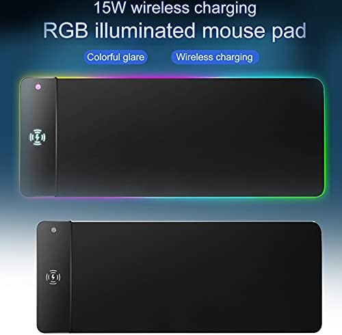 Goodilest Gaming Mouse Pad, Mouse Mat Vízálló Multifunkcionális 10W RGB Játék Vezeték nélküli Töltés Számítógép Mousepad