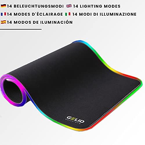 Gelid Nova Egér Pad XXLarge RGB Gaming Mouse Pad, Puha tapintású, Plug & Play, csúszásgátló Gumi Alap, 800x300mm, Fekete