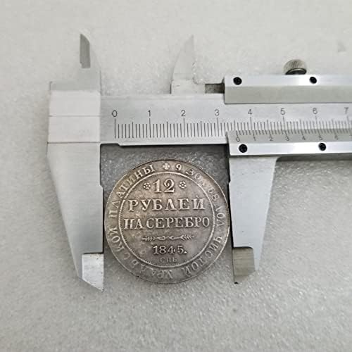 QINGFENG Antik Kézműves 1845 Réz Ezüst Bevonatú Régi Ezüst pénzt Ezüst Kerek Külföldi Ezüst Dollár Antik Gyűjtemény