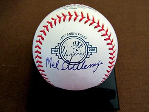 Mel Stottlemyre Wsc Yankees Mets Aláírt Auto 100-ik Évfordulója Oml Baseball Szövetség - Dedikált Baseball