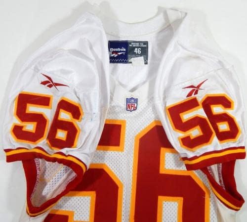 1998 Kansas City Chiefs Ernest Dixon 56 Játék Kiadott Fehér Jersey 46 DP33227 - Aláíratlan NFL Játék Használt Mezek