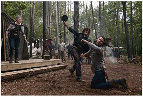 A Walking Dead Norman Reedus, mint Daryl üti Zach McGowan, mint Justin 8 x 10 Inch-Fotó