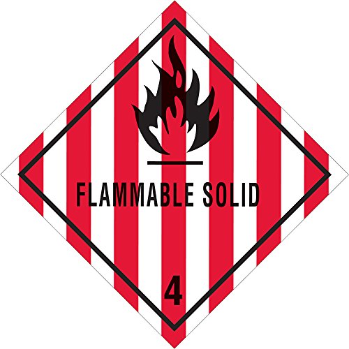 Tűzveszélyes Szilárd - 4 Címkék/Matricák, 4 x 4, Piros/Fehér/Fekete, 500 Címkék Per Roll (1 Tekercs)