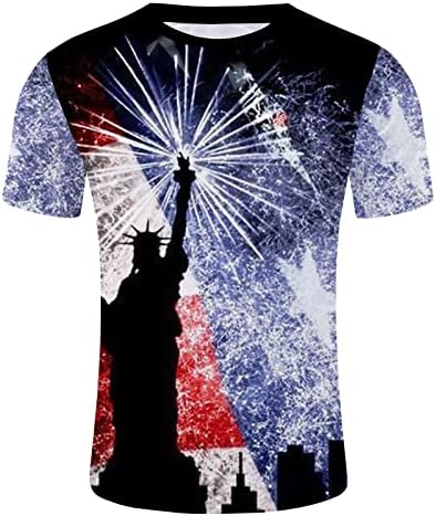 UBST Hazafias T-shirt Mens Katona Rövid Ujjú július 4-én az Amerikai Zászló Grafikai Tee Maximum Nyári Alkalmi Tshirts