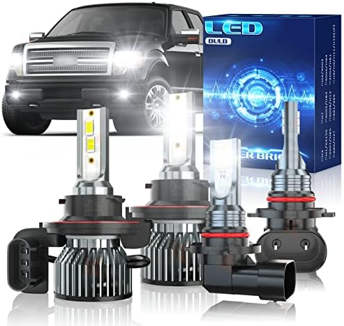 APLJZHZQ Kompatibilis 2004-2014 Ford F150 LED Fényszóró Izzók,H13 9008 LED Fényszóró Izzó Magas, illetve Alacsony Gerenda