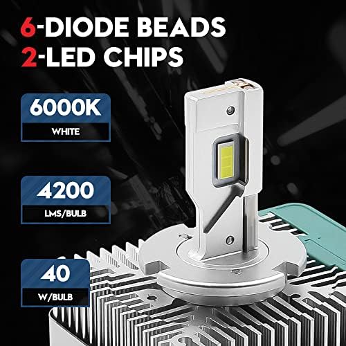 VEHICODE D5S LED Fényszóró Izzó 40W 6000K Fehér átalakító Készlet Magas tompított Fény CANBus Hiba Ingyenes Plug and