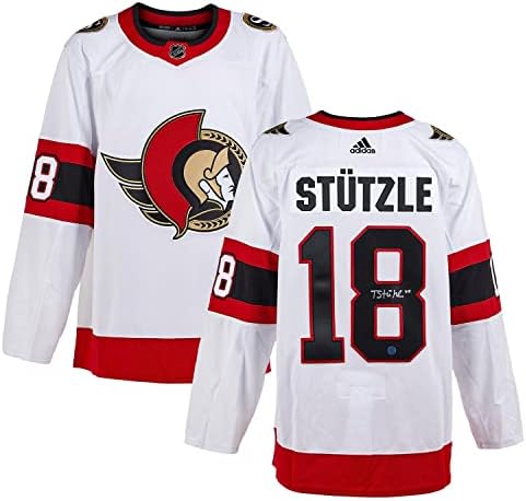 Tim Stutzle Ottawa Senators Aláírt Fehér Adidas Jersey - Dedikált NHL-Mezek