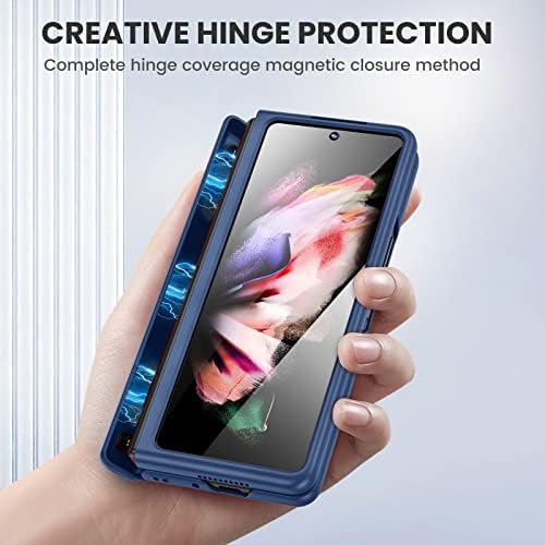 Ruky tok Samsung Galaxy Z Hajtás 3 Kitámasztó, Zsanér Védelem az Esetben a Teljes Test, Beépített képernyővédő fólia