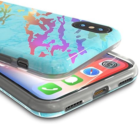 Punkcase iPhone Xs Max Márvány Esetben, Szép & Védő Teljes Testet Borító W/ 9H Edzett Üveg kijelző Védő fólia [Csúszásmentes