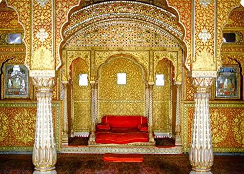 Loccor Szövet 15x10ft Indiai Szertartás Fotó Hátteret Maharaja Arany Pihenő Szoba Ívek Indiai Kultúra Fotózás Háttér