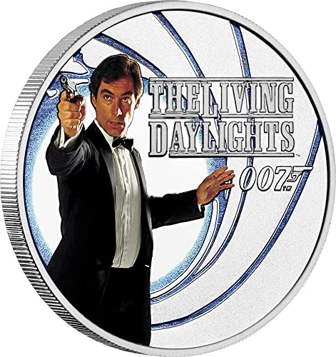 2022 DE James Bond, a 007-es PowerCoin Living Daylights 007-Es Ügynök Ezüst Érme 50 Cent Tuvalu 2022 Bizonyíték