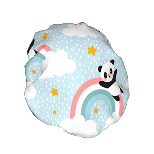 A Panda Cloud Nyomtatott Zuhanysapka, Vízálló Újrafelhasználható Fürdő Kupakkal, A Nők,Férfiak, Fiúk, Lányok, Spa Szalon