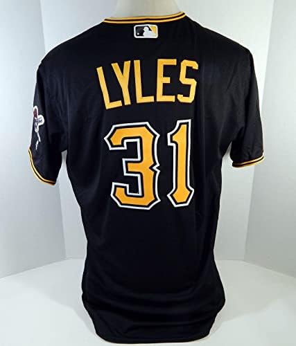2019 Pittsburgh Pirates Jordan Lyles 31 Játék Kibocsátott Fekete Jersey 46 31 - Játék Használt MLB Mezek