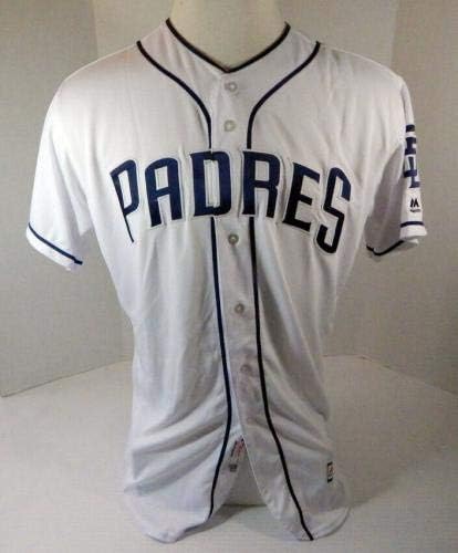 2017 San Diego Padres Nick Buss 64 Játék Használt Fehér Jersey SDP1161 - Játék Használt MLB Mezek