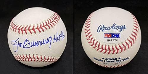 Jim Bunning ALÁÍRT ROMLB Baseball +HOF 96 Detroit Tigers PSA/DNS-DEDIKÁLT - Dedikált Baseball