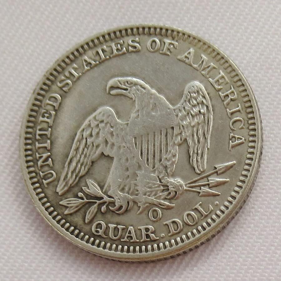 Egyesült ÁLLAMOK 25 Cent Zászló 1840 Ezüst Bevonatú Replika Emlékérme