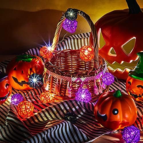 18 Db Halloween Fonott Rattan Golyó Természetes Gömb Váza Töltőanyagok Dekoratív Kristály Tál Golyó Gömb Rattan Golyó