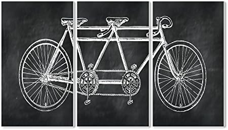 Stupell Otthon Dekor Tandem Kerékpár, 3 Darabból Triptichon Falon Emléktábla Készlet, 11 x 0,5 x 17, Büszkén Made in