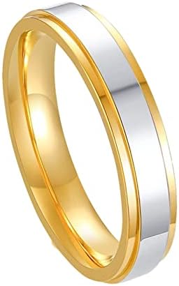 Pár Rozsdamentes Acél Arany Gyűrű Eladási Fényes Titán-Acél Gyűrű Divat Szoba Gyűrűk Gyűrű a Fiúk (F, 10)